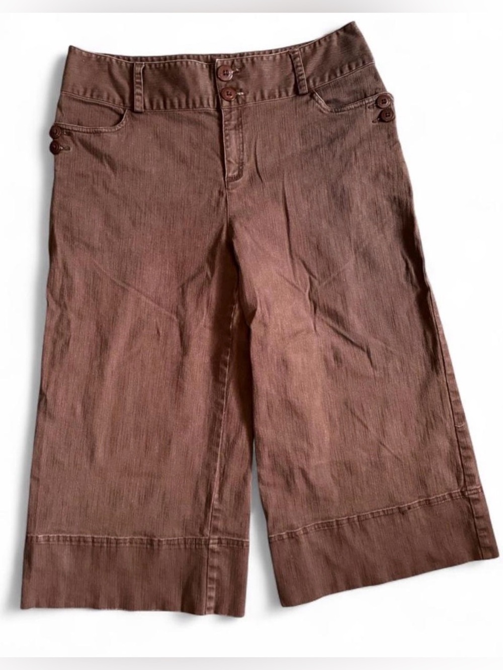 Y2K Brown Wide-Leg Capris